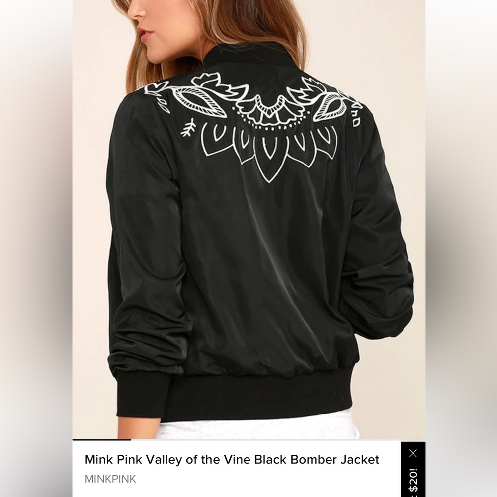 Black and white Minkpink bomber jacket thrifted vintage